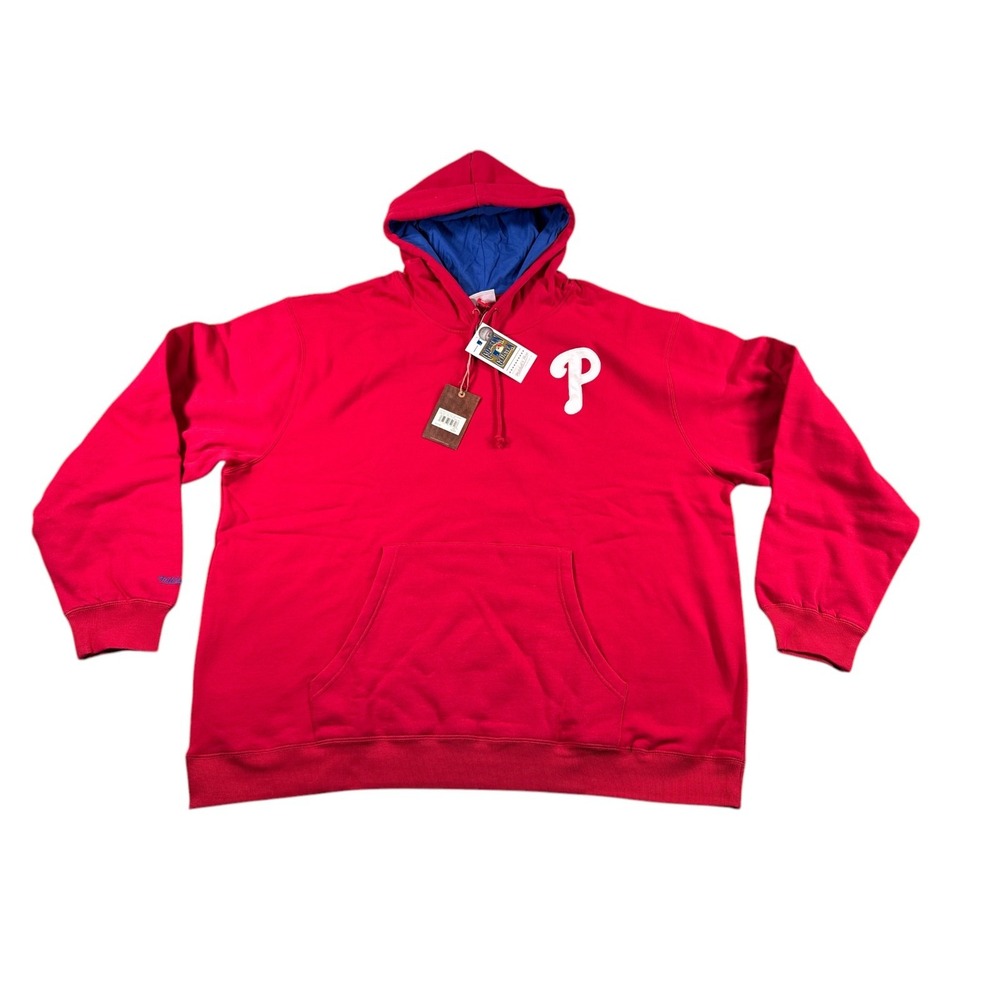Mitchell & Ness‎ Philadelphia Phillies Hoodie Mens 5XL Red Lenny Dykstra Vintage